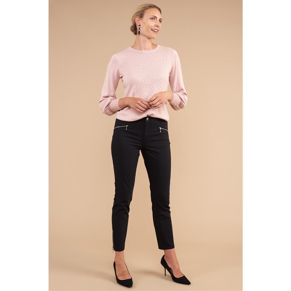 STOCKH LM Trousers Tina Pant Skinny Leg Pull On Casual Black Size 38 / 8 NWT